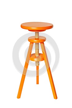 Orange Wood Stool