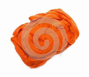 Orange wool fiber ball