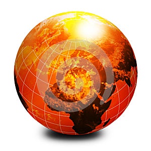 Orange world globe