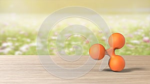 Orange xrp ripple gold sign icon on blur field of flowers. 3d render isolated illustration, cryptocurrency, crypto, business,