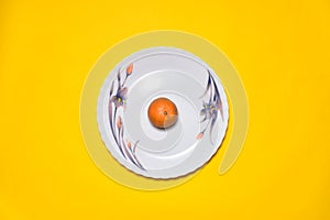 Orange on yellow background