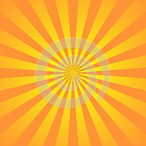 Orange yellow background superhero. Super hero cartoon gradient texture. Sun rays burst. Radiate sun beam, burst effect