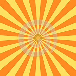 Orange yellow background superhero. Super hero cartoon gradient texture. Sun rays burst. Radiate sun beam, burst effect