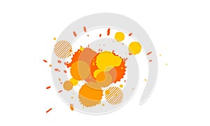 Orange yellow colour splash splatter brush on white background