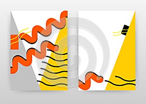 Orange yellow design for annual report, brochure, flyer, poster. Abstract yellow orange gray background vector illustration for