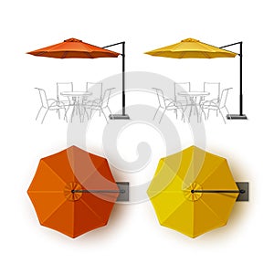 Orange Yellow Outdoor Cafe Lounge Umbrella Parasol