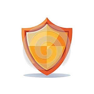 Orange and Yellow Shield Symbol Protection Security Icon
