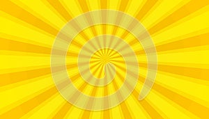 Yellow Sunburst Background - Vector Illustration