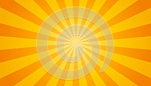 Orange And Yellow Sunburst Background - Vector Illustration