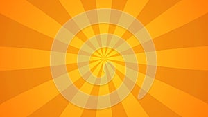 Orange and yellow sunburst or starburst background slowly rotating background template