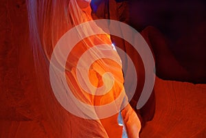 Orange-yellow walls of Antelope Canyon, Arizona, USA