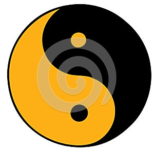 Orange Yin Yang Symbol