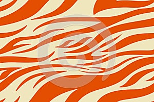 Orange Zebra print. Stripes, animal skin, tiger stripes, abstract pattern, line background. Black and white vector monochrome