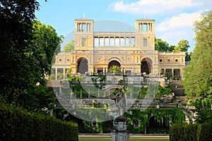 Orangery Palace in Potsdam Germany with the beautiful garden on a sunny day