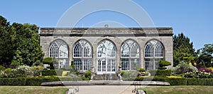 Orangery and peacock garden at Warwick Castle