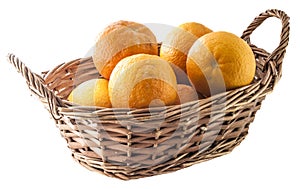 Oranges basket isolated