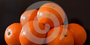 Oranges in a black background