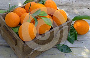 Oranges in the box.