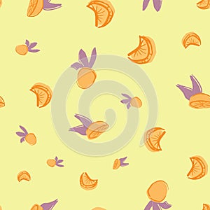 Oranges citrus seamless repeat pattern design