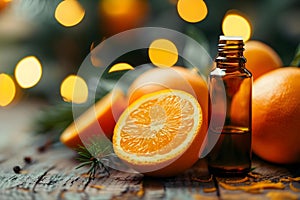 Oranges and Essential Oils: Supporting Natural Remedies and Healthy Living. Concept Orange and