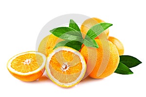 Oranges fruits isolated on white