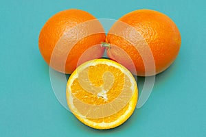 Oranges isolated on background