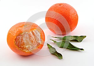 Oranges with leaves