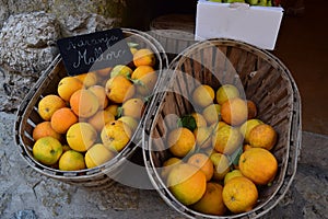 Oranges from Majorca on sale in Valldemossa