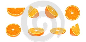 Oranges slice isolated on the white