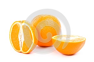 Oranges on a white background