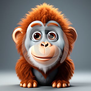 Orangutan Charm: Highly Detailed 3D Rendering