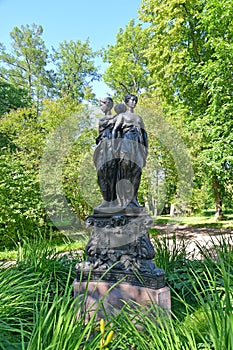 ORANIENBAUM, RUSSIA. Sculptural group Three graces (Three virtues)