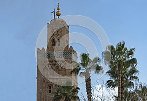 Orante stone minaret with green tiles