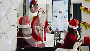 Orator dressed as Santa Claus