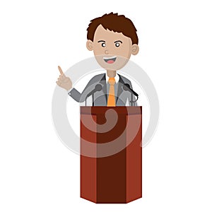 Orator Standing On Podium