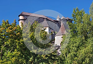 Orava castle hidden in forest
