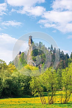 Orava Castle on the high steep rock