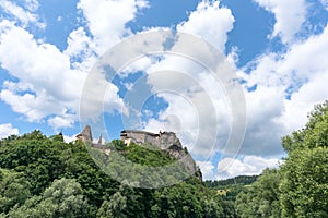 Orava castle in Slovakia against the blue sky