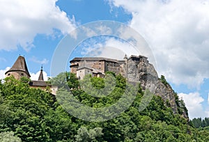 Orava castle in Slovakia against the blue sky