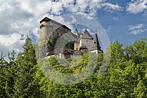 Orava castle during summer day, village Oravsky Podzamok, Slovakia, Europe