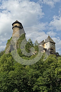 Orava castle during summer day, village Oravsky Podzamok, Slovakia, Europe