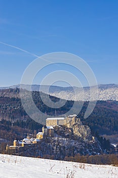 Orava castle, winter landscape, Orava region Slovakia