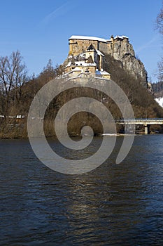 Oravský hrad, zimní krajina, Orava Slovensko