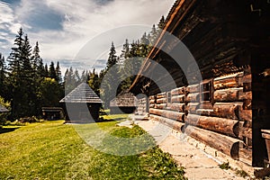 Orava village museum, Zuberec , Slovakia. Village of folk architecture in the natural environment.