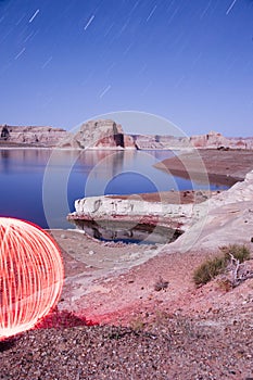 Orb at Lake Powell - Light Painting Image