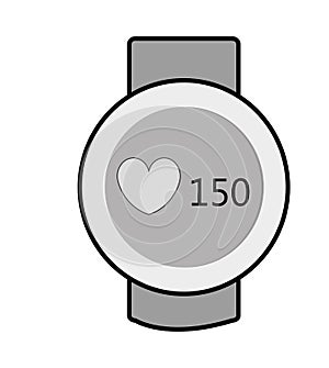 orbed watch with media icon on the screen, graphic