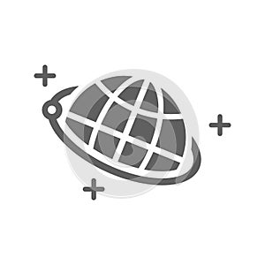 Orbit, science, world icon. Gray vector sketch. photo
