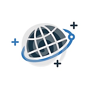 Orbit, science, world icon. Simple vector sketch. photo