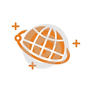 Orbit, science, world icon. Orange vector sketch. photo