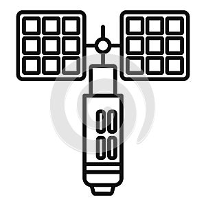 Orbit space station icon outline vector. International earth rocket